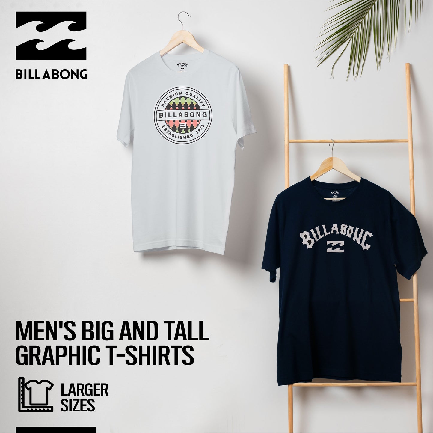 Billabong Big and Tall Graphic T-Shirts for Men, 2 Pack