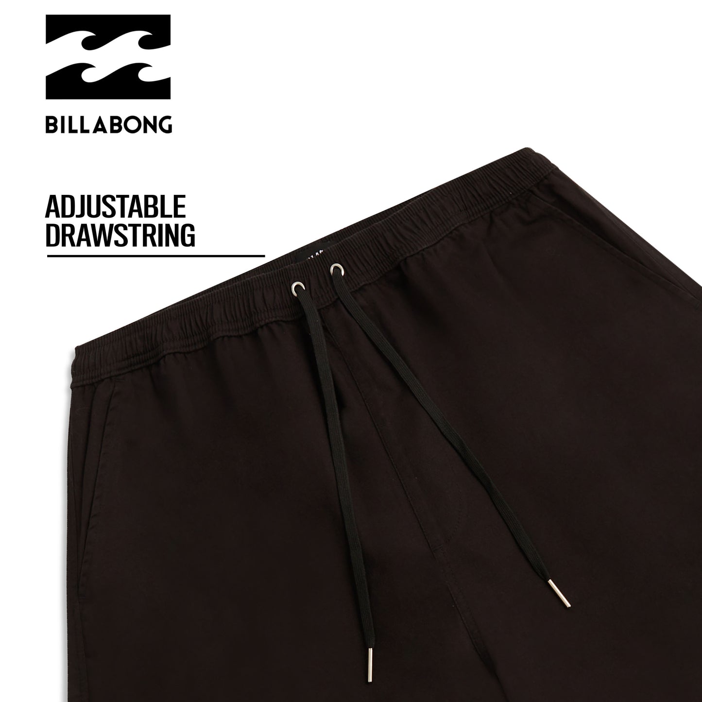 Billabong Big and Tall Twill Drawstring Casual Shorts for Men